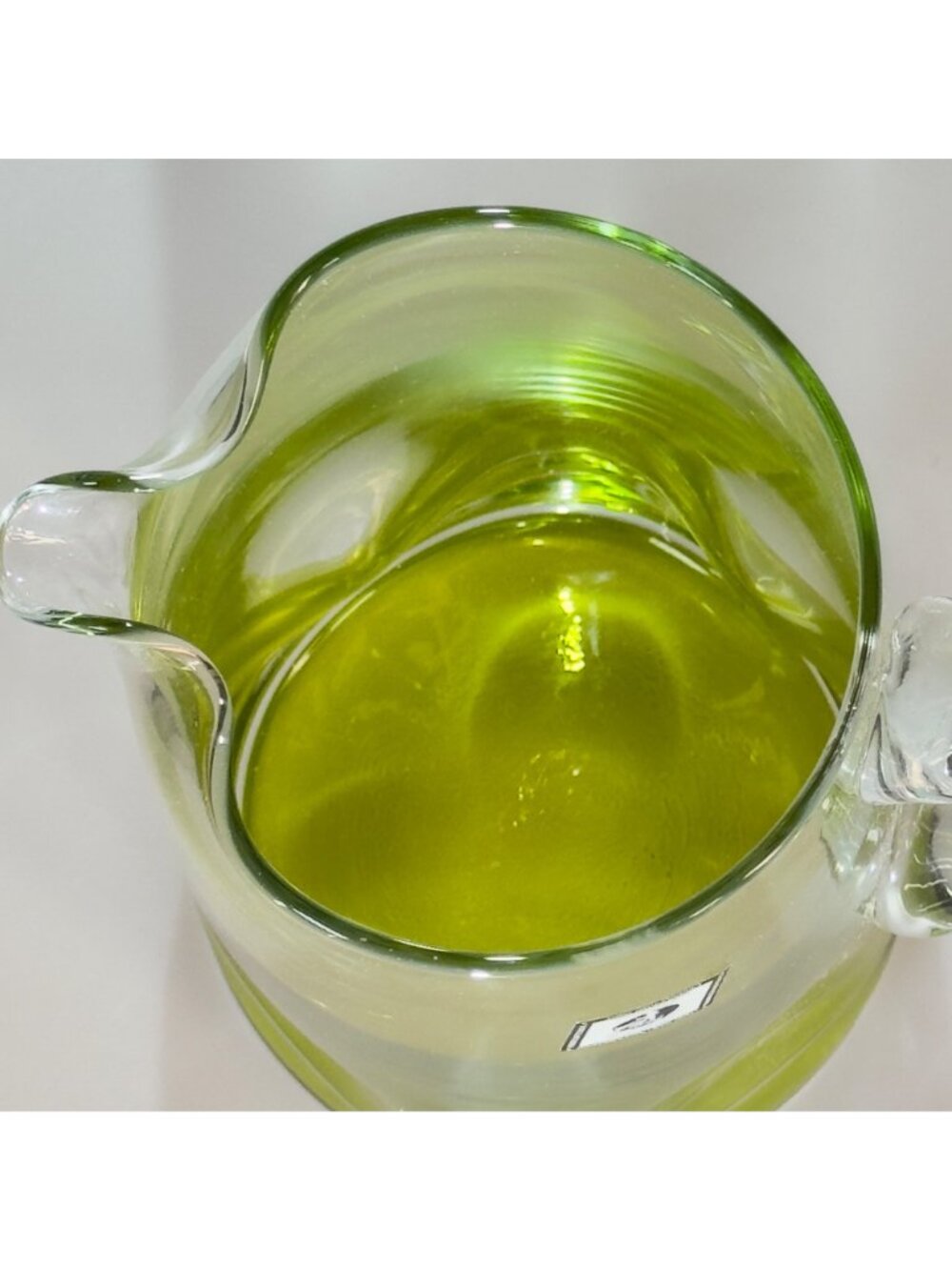 PartyLite Handmade Casa Glass Pitcher & Margarita Glass Set With Colorful Bases - Picture 7 of 16